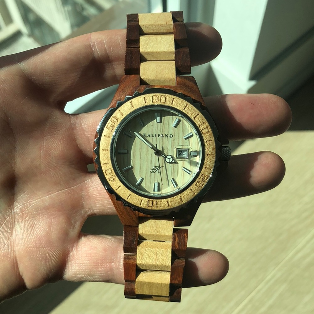 Kalifano - Mens Explore Wood Watch made with Maple Wood